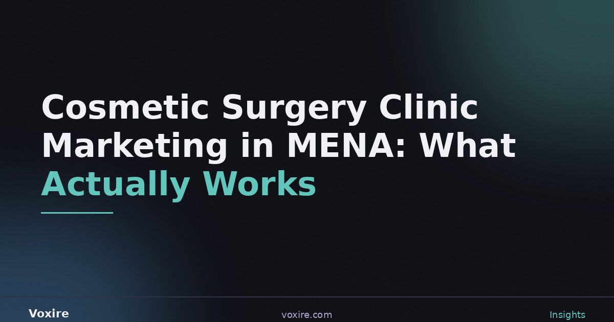Cosmetic Surgery Clinic Marketing in MENA: What Works in 2026