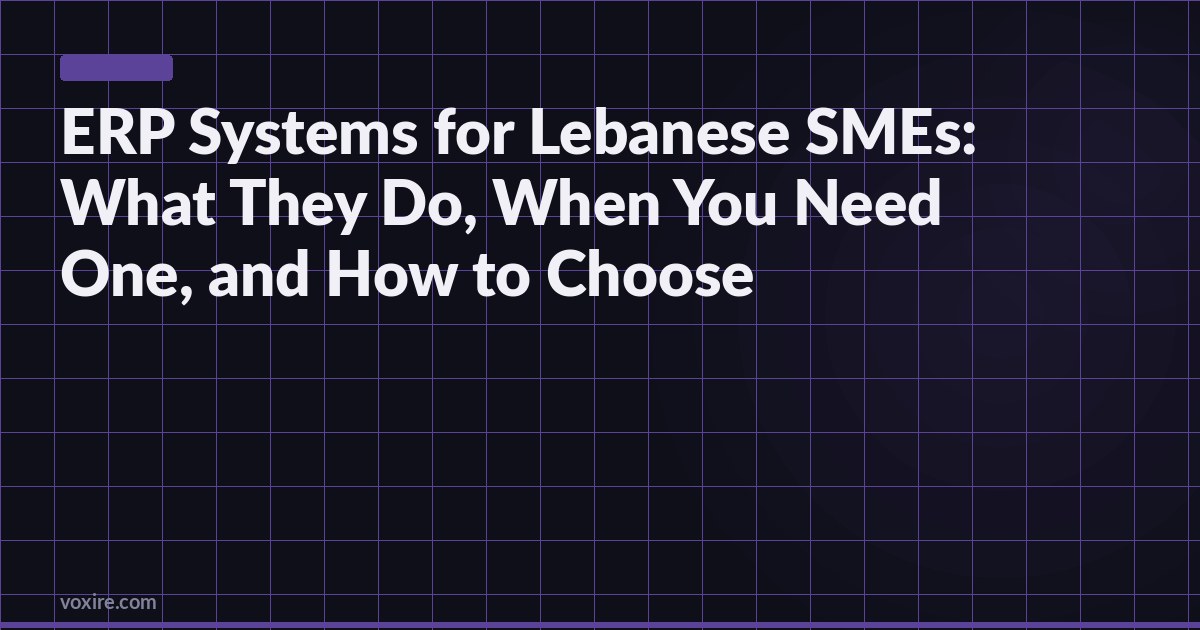 ERP Systems for Lebanese SMEs: What They Do, When You Need One, and How to Choose