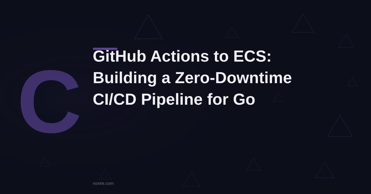 GitHub Actions to ECS: Building a Zero-Downtime CI/CD Pipeline for Go Services