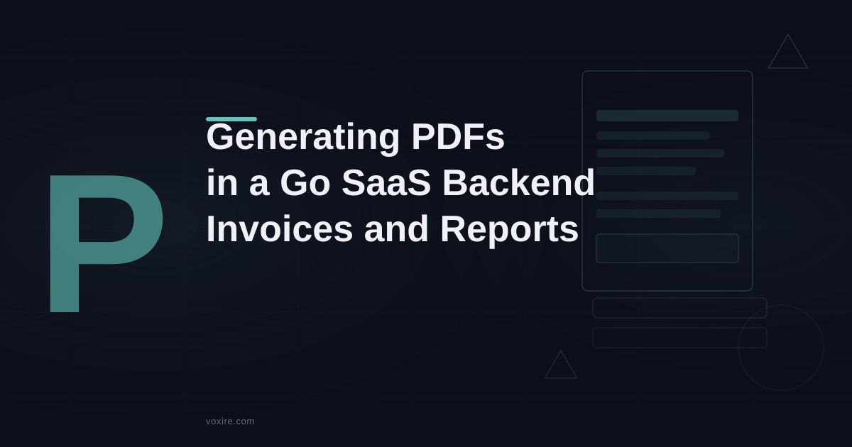 Generating PDF Documents in a Go SaaS Backend: Invoices, Statements, and Reports