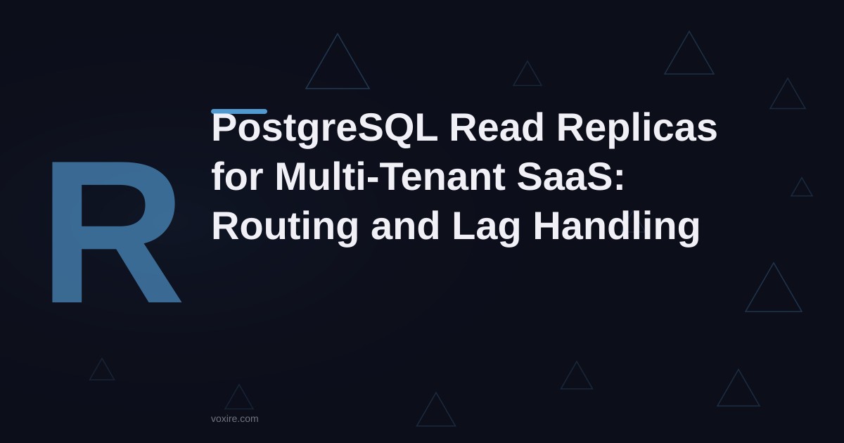 PostgreSQL Read Replicas for Multi-Tenant SaaS: Routing, Lag, and Connection Management