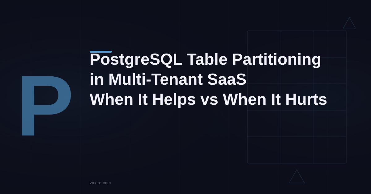 PostgreSQL Table Partitioning in Multi-Tenant SaaS: When It Helps and When It Doesn't