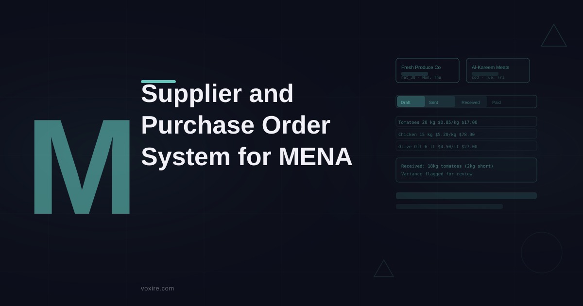 Building a Supplier and Purchase Order System for Restaurants and Retailers in MENA