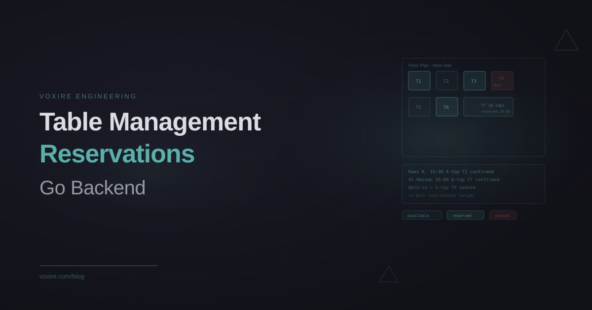 Building a Restaurant Table Management and Reservation System in Go